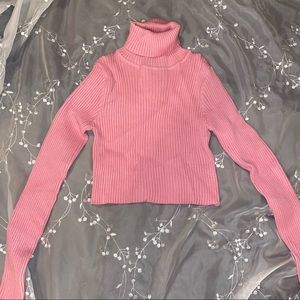 Baby Pink Cropped Turtleneck